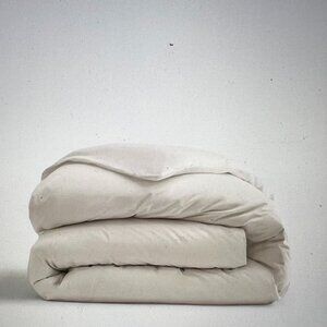NEW: Quince, Organic Percale Luxe Duvet Cover Set, Sand, Full/Queen